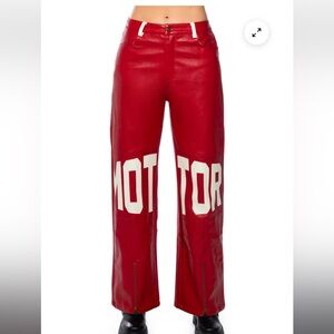 Red Leather Akira “Motor” Pants